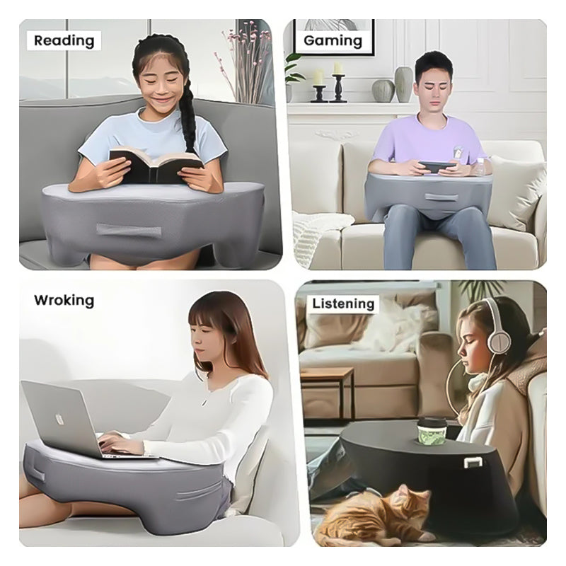 JYM051 reading pillow used for working on a laptop